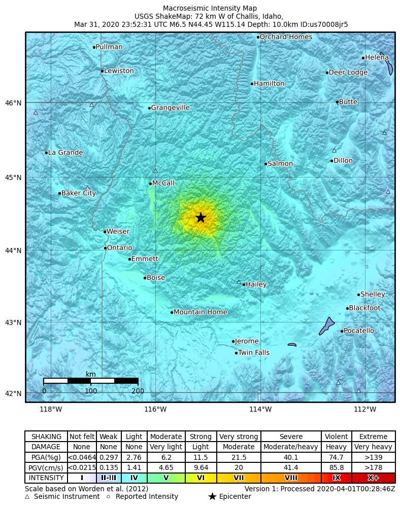 M6.5 quake shakes central Idaho Earthquakes